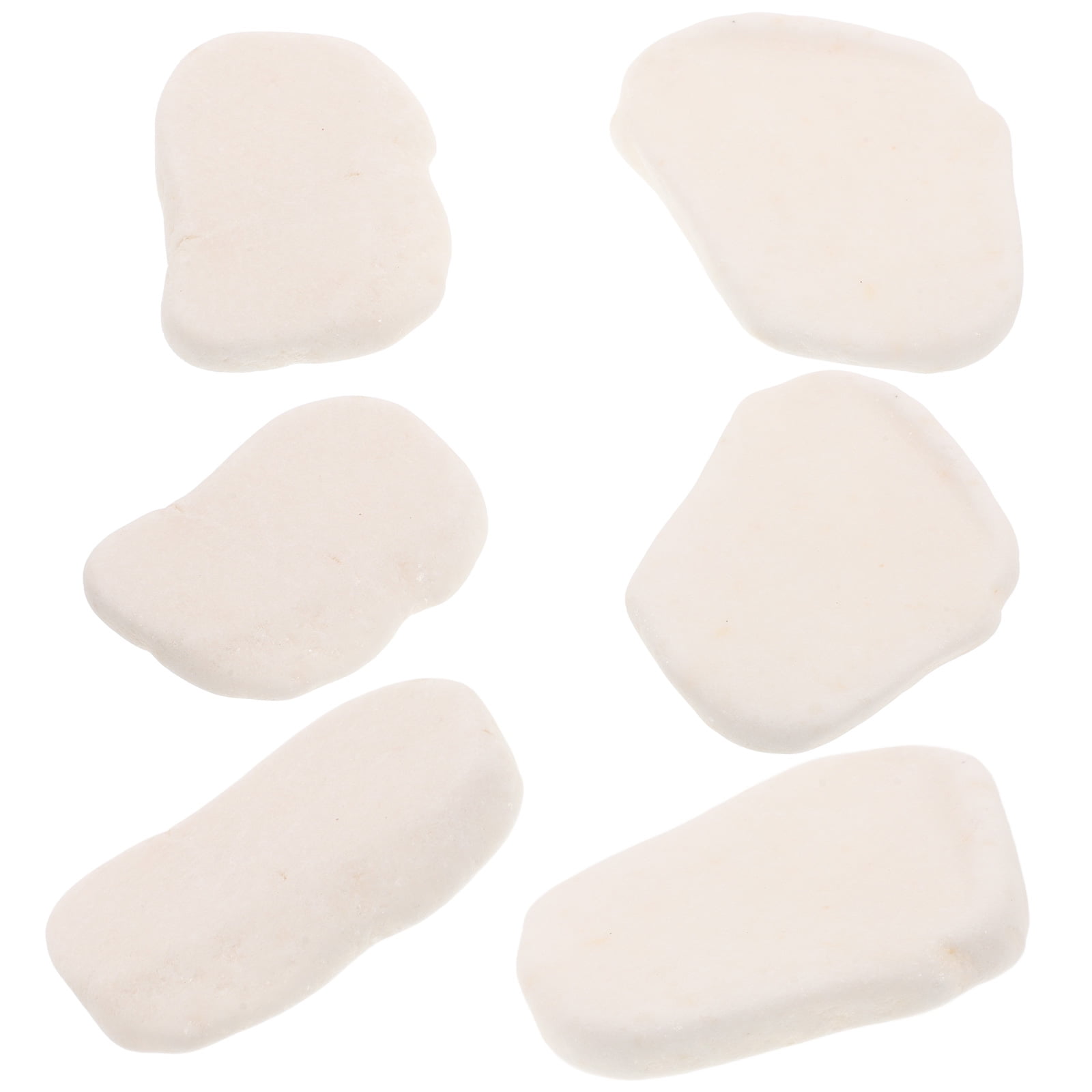 Small White Paintable Rocks SWETRACE 6-Pack Small White Decorative Rocks for Vase Fillers, Crafts ...