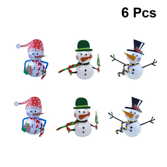 SWETRACE 6Pcs Snowman Figurines Educational Toy Crafts For Kids Over 2 Years Old Christmas Office Decoration Crafts
