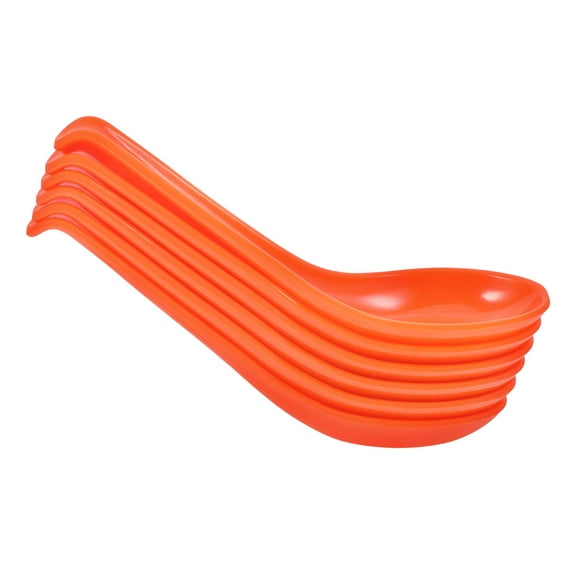 SWETRACE Soup Spoon Spoons Orange Plastic 6Pcs 6.5X4.7X0.6In