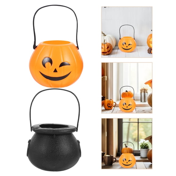 SWETRACE 6pcs Candy Bucket Plastic Trick Or Treat Container For Indoor Decoration Party