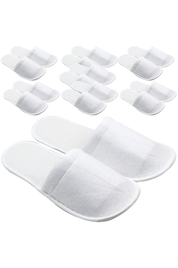 Unisex Disposable Fabric Slippers for Indoor Use, 8 Pairs Comfortable and Lightweight Footwear