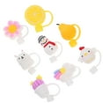 thumbnail image 1 of SWETRACE 8Pcs Assorted Color Reusable Silicone Straw Caps Splashing Proof for Gatherings, 1 of 8