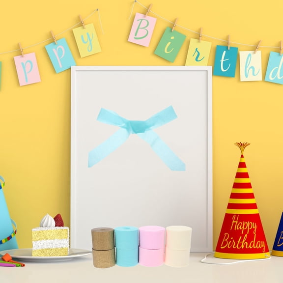 SWETRACE 8Pcs Cream White Crepe Paper Streamer Background Wall Setup