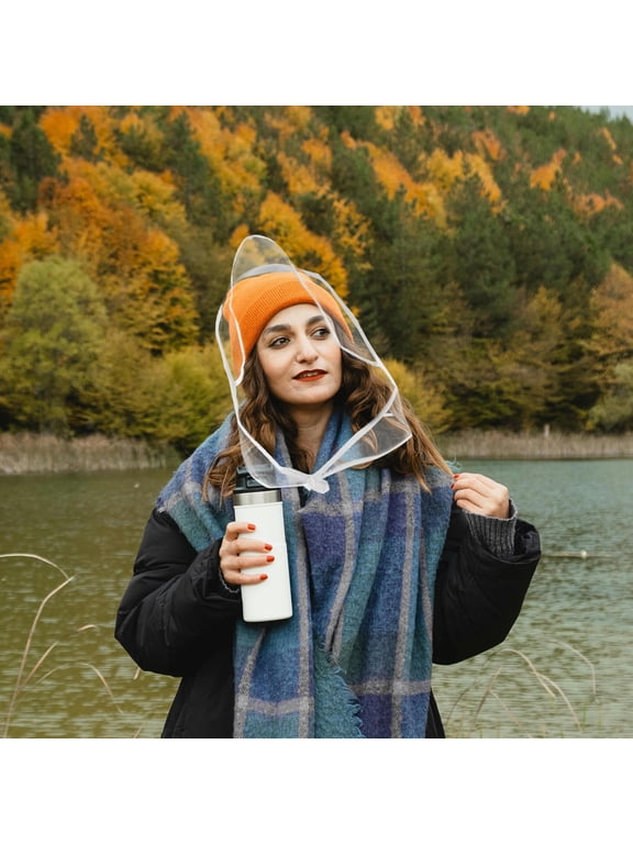 Transparent Rain Bonnets, Clear Plastic Hair Cover Hats for Outdoor Hairstyle and Travel Use