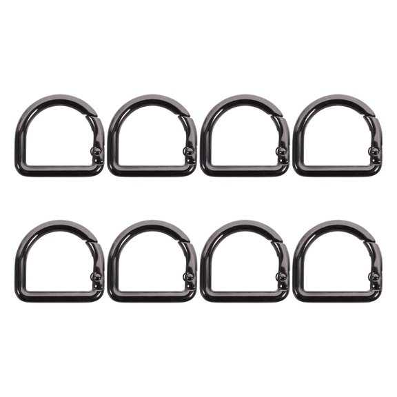 SWETRACE Spring Buckle Clips D Ring Carabiner Black Zinc Alloy Secure Hold for Bags 8Pcs