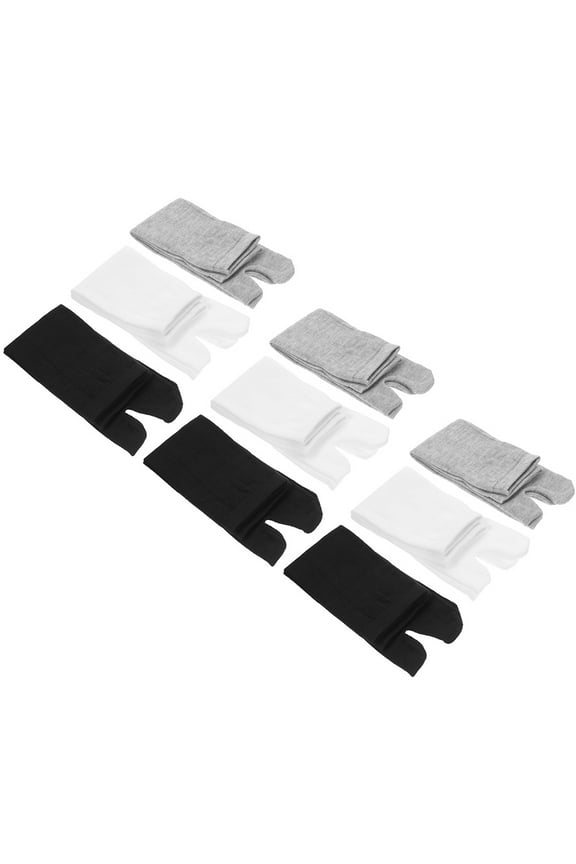 9 Pairs Toeless Socks for Men and Women Comfortable Breathable Cotton Acrylic Fibers in Black White Gray