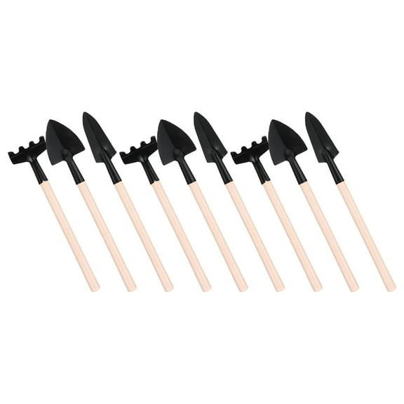 SWETRACE 9Pcs Weeding Hand Tools for Balcony Gardening Metal and Wood 8.1x1.6x0.4in