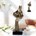 SWETRACE Abstract Woman Face Sculpture in Golden Resin for Bookshelf ...