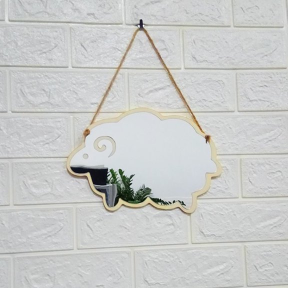 SWETRACE Acrylic Wall Mirror with Wooden Frame and Hanging String for Even Light Reflection