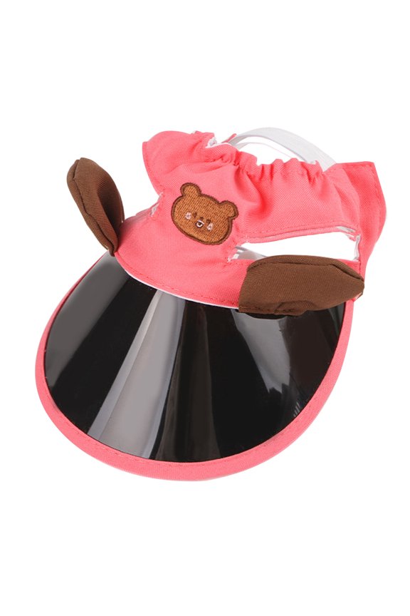 Adjustable Pink Dog Hat with Sun Shield and Breathable Fabric for Warm Weather Use