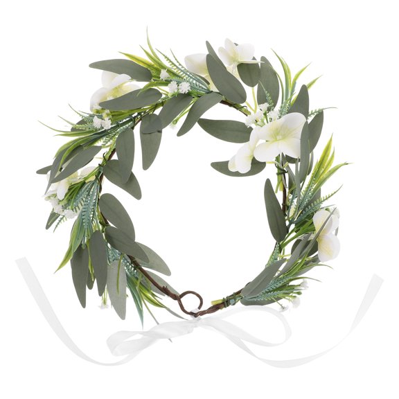 SWETRACE Adjustable Rattan Orchid Flower Crown Headpiece for Wedding Indoor and Outdoor Decoration