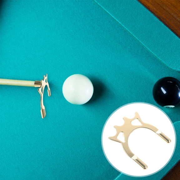 SWETRACE Portable Metal Pool Cue Bridge Holder with Sliding Rack, Stable Fit, Easy to Use, Golden Color Accessory