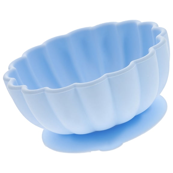 SWETRACE Suction Silicone Pumpkin Bowl Blue for Toddlers to Save Time on Dishes