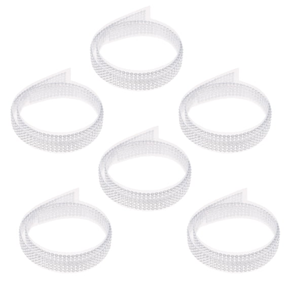 SWETRACE 6 Rolls Acrylic Rhinestone Tape Roll Self Adhesive White Decorative