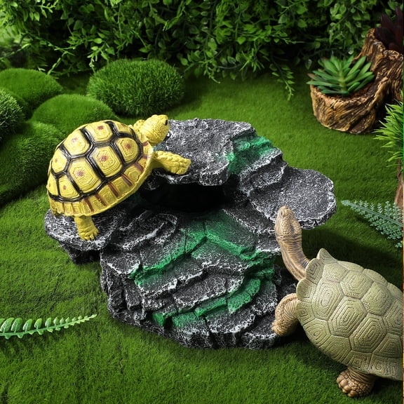SWETRACE Resin Turtle Basking Rock with Smooth, Safe Design for Aquarium Decoration and Turtle Habitat