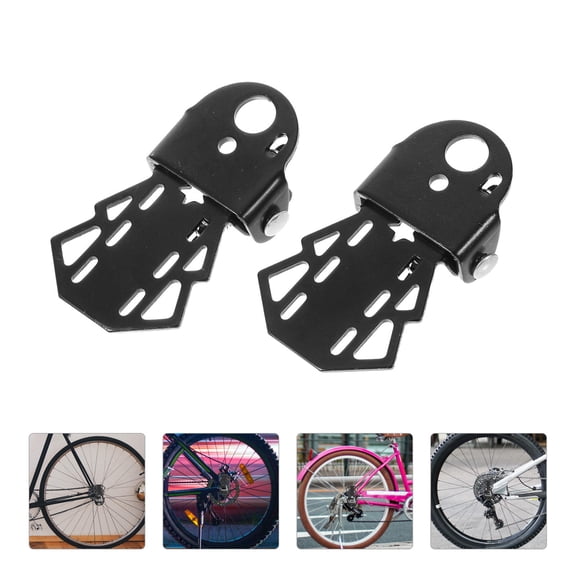 SWETRACE 2Pcs Black Steel Folding Bike Rear Pedals Durable Non Slip Cycling Footrests