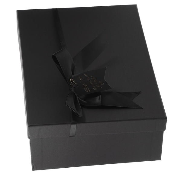 SWETRACE Black Present Box with Fine Finished Paper and Ribbon for Home and Office Storage