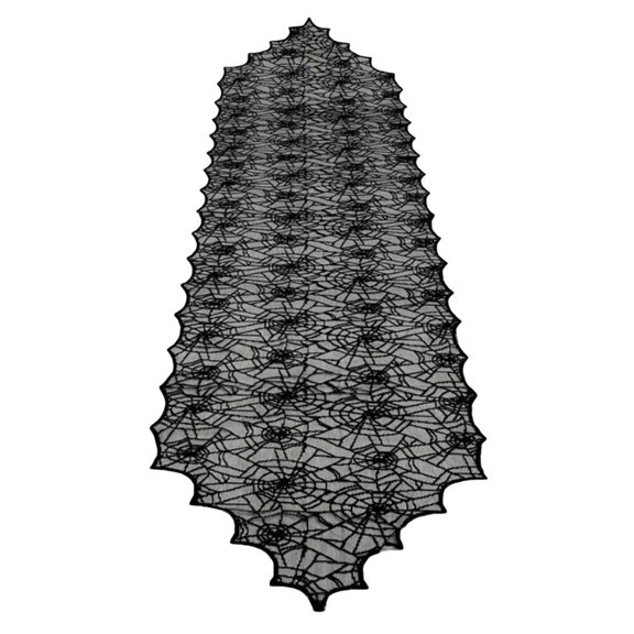 SWETRACE spider web table runner Black Polyester Lace 18x72 Inch Party Decoration