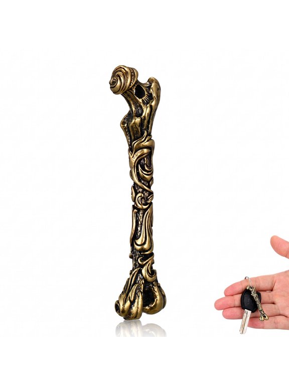 Vintage Brass Bone-Shaped Charm Pendant, Small Decorative Keychain Accessory for Keys, Bags, Jewelry and Crafts