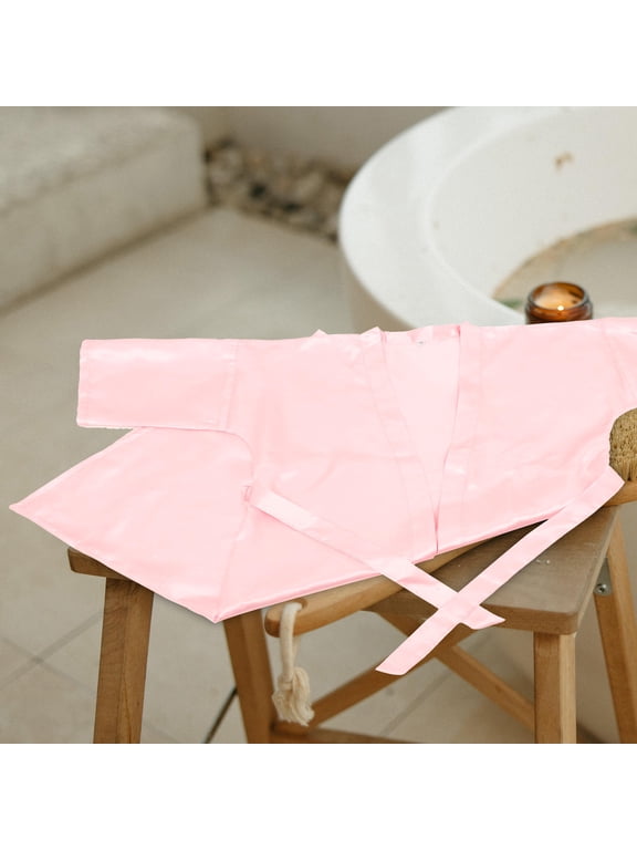 Bride Robe for Wedding Day Pink Polyester 1 Piece Relaxed Style for Casual Bathrobes