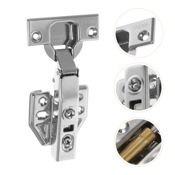 SWETRACE Cabinet Hinges Soft Closing 1 Set Silver 4.7x2.4in for Kitchens