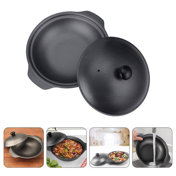 SWETRACE Non-Stick Iron Casserole Pan 11.8x6.3x1.8 Inch Indoor Cookware for Easy Cooking