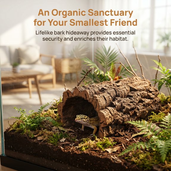 SWETRACE Coffee Colored Reptile Hide Cave for Shedding and Hiding Suitable for Geckos and Snakes