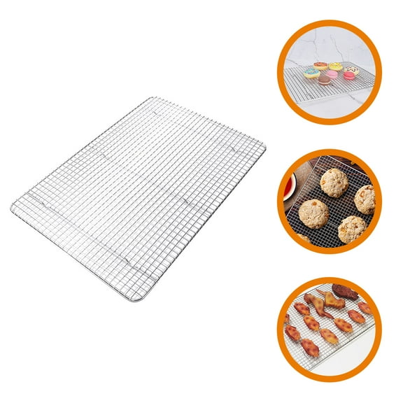 SWETRACE Cooling Racks For Cooking And Baking 1Pcs Wire Mesh Rectangular Hollow Safe Baking Rack Silver