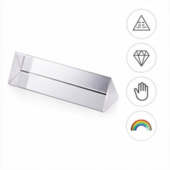 SWETRACE Crystal Triangular Prism, Optical Glass Physics Prism for Light Refraction, Science Learning and Display Tool