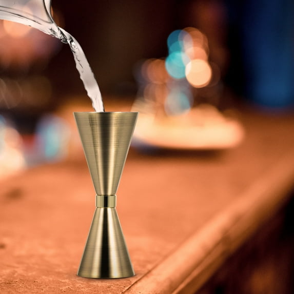 SWETRACE Cup Shape 1Set Golden Jigger for Bartending with Measurements Home Use