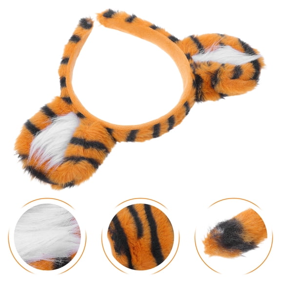 SWETRACE Cute Tiger Ear Headband Plush Striped Cosplay Costume Hair Hoop
