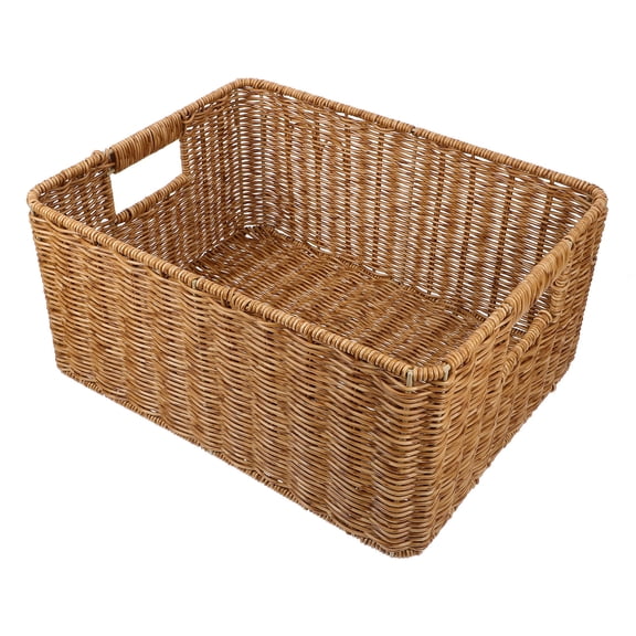 SWETRACE Rectangular Decorative Basket in Khaki, PP Material, Ideal for Living Room Storage of Clothes and Toys, 1 Pack