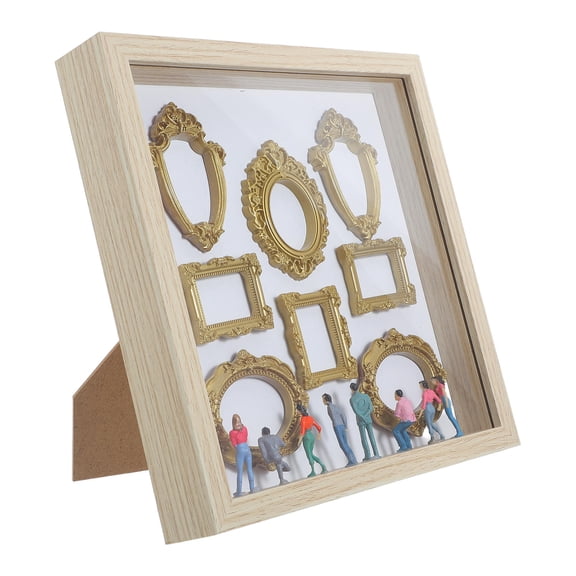 SWETRACE Decorative Khaki Museum Display Frame with Mini Frames for Wall and Tabletop