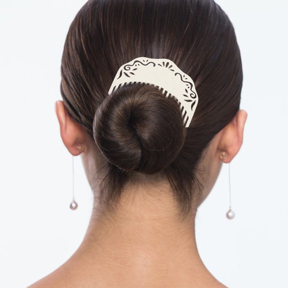 SWETRACE Decorative White Side Hair Comb Resin Material Comfortable Grip Hair Accessories