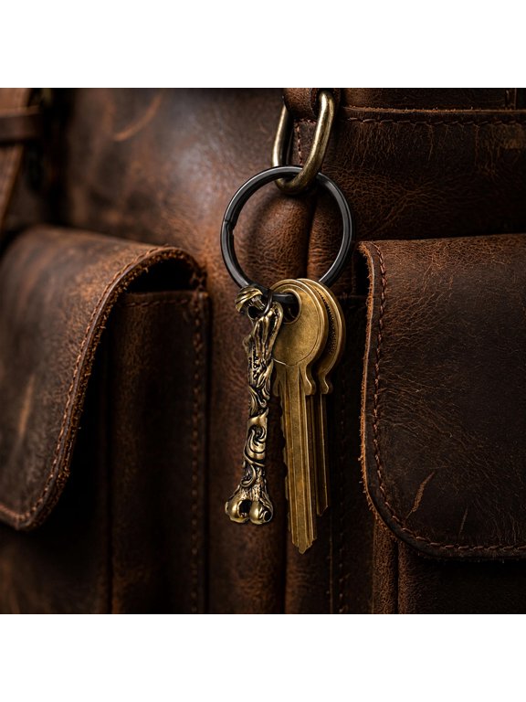 Brass Bone Key Charm Decorative Keychain Pendant for Desk and Bag Ornament