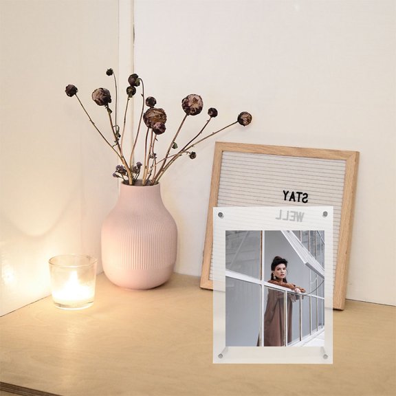 SWETRACE Desktop Acrylic Photo Frame with Easy Assembly for Home Office Display