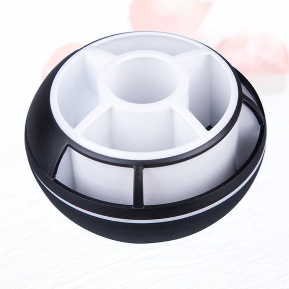 SWETRACE Desktop Pen Holder in Black Plastic with 360 Degree Rotation and 9 Slots for Office Use