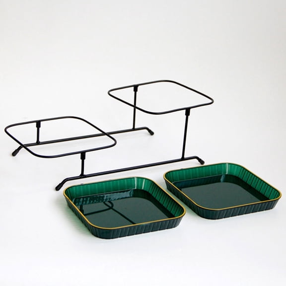 SWETRACE Iron Fruits and Dessert Serving Tray, 1 Set, 13.4 x 4.7 x 6 Inches, Kitchen Fruit Plate