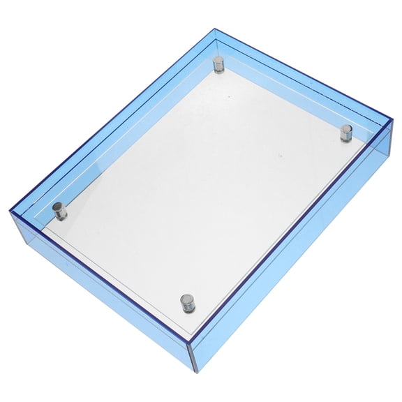 SWETRACE Double Sided Acrylic Frame, Blue, Crystal Clear, Flat Secure Structure, for Decor