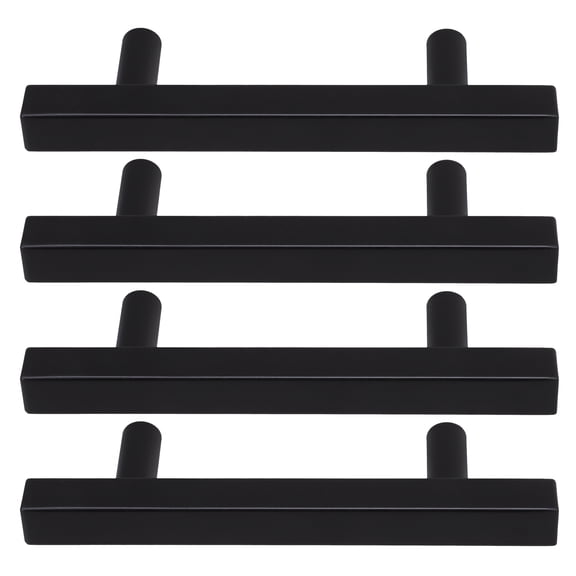 SWETRACE Durable Kitchen Handles for Cupboards Cabinet Metal Knobs Black Stainless Steel for