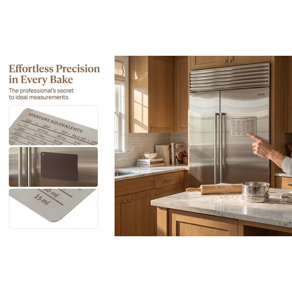 SWETRACE Compact Stainless Steel Cooking Conversion Chart for Kitchen