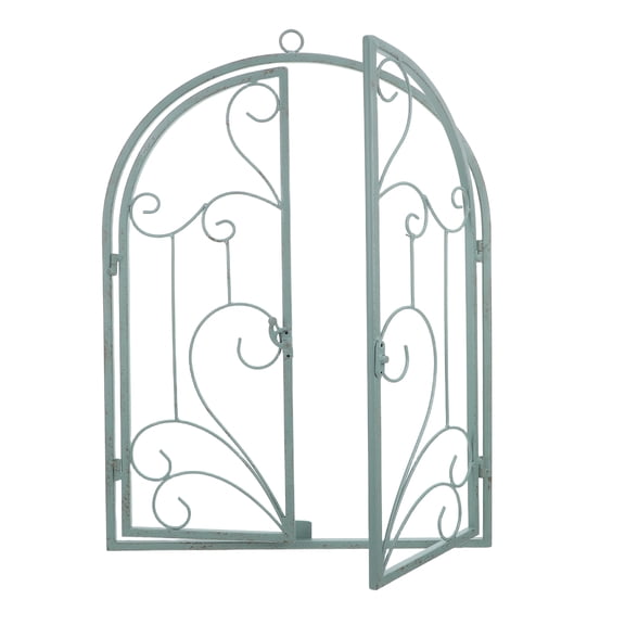 SWETRACE Green Rustic Metal Window Frame Wall Decor Faux Window for Indoor and Outdoor Use