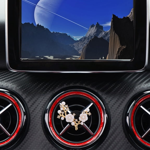 SWETRACE Flower Car Dashboard Decoration Elegant Design 4.7X4.5X4.0Cm Metal Multi-Colored 1Pack Aromatherapy