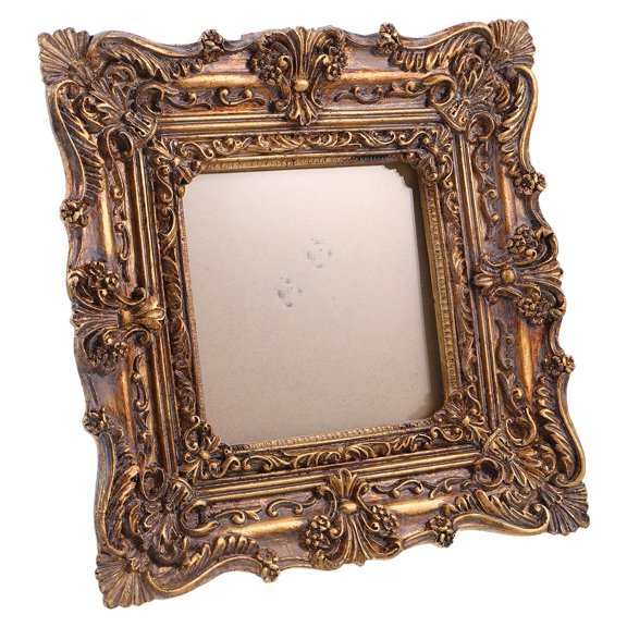 SWETRACE French Romantic Design Resin Photo Frame with Embossed Art Decor and Plated Gold Tone Finish