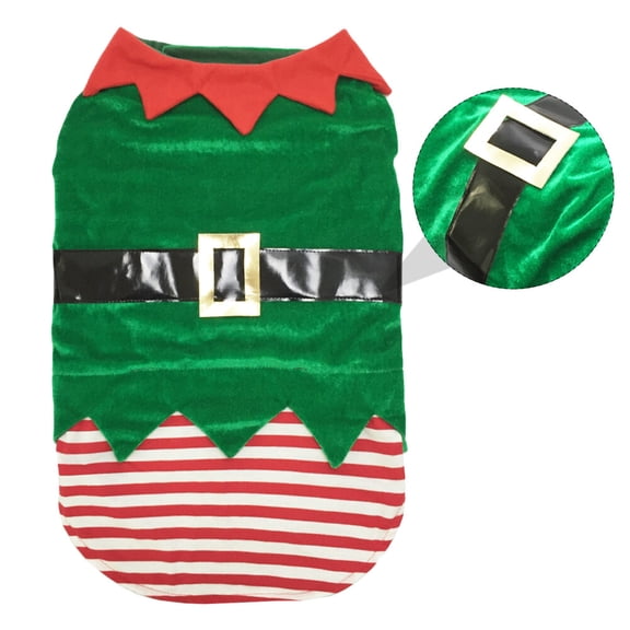 SWETRACE Elf Design Christmas Pet Costume Comfortable Breathable Dog Clothes for Festivals