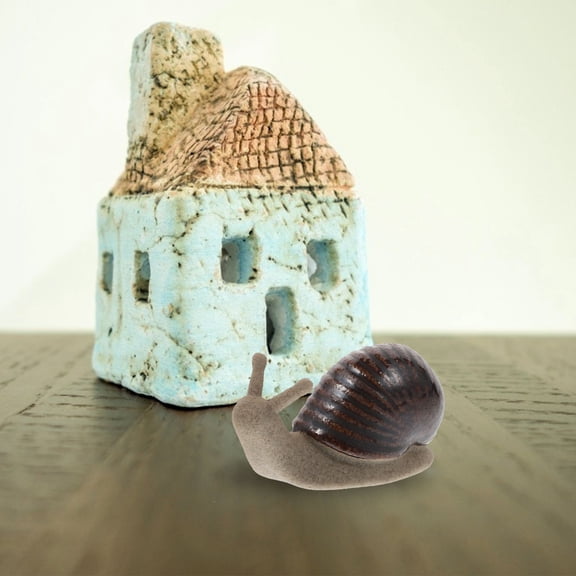 SWETRACE Garden Snail Figurine, Mini Ceramic for Terrariums and Flower Pots