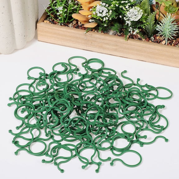 SWETRACE Gardening 100Pcs 8-Shape Green Plastic Tomato Clips for Binding