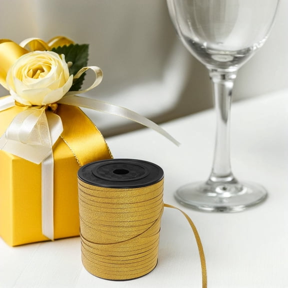 SWETRACE Gold Holographic Ballon String for Party Decorations Durable Ribbon with Reflective Carnival Effect
