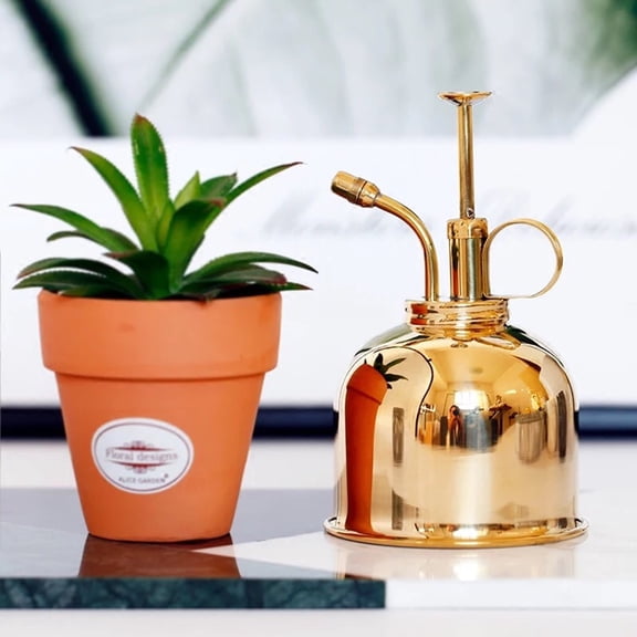 SWETRACE Golden Brass Watering Sprinkler 1Pcs for Plant Care and Home Decoration 3.3x3.3x5.7in