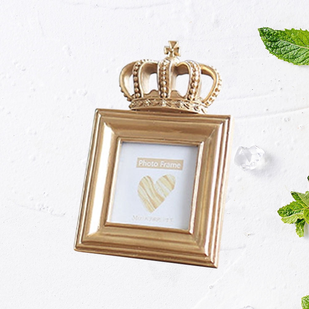 SWETRACE Golden Resin Photo Frame with Luxury Crown Detail for Office ...